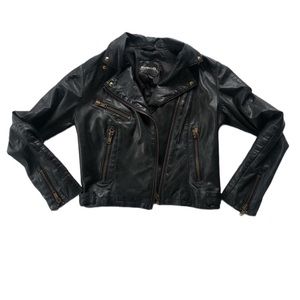 Women leather jacket. Black, size Small.